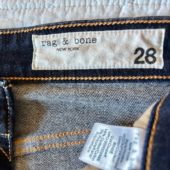 Rag & Bone Casey High Rise Flare Jeans - Size 28 High Rise, Dark Wash, Flare - Picture 9 of 10